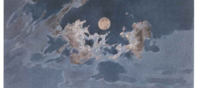 PHOTO Fredrich Nerly, Vuista dal Belvedere di Palazzo Pisani: luna piena con nuvole sulla laguna (dettaglio), attorno 1840 © Angermuseum Erfurt